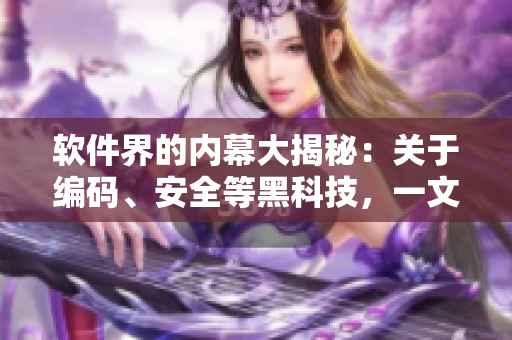 軟件界的內幕大揭秘：關于編碼、安全等黑科技，一文揭秘！
